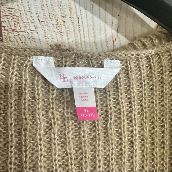 Cozy Chunky Color-block Hooded Sweater Cardigan Black Tan Foresst Green XL - Picture 5 of 7